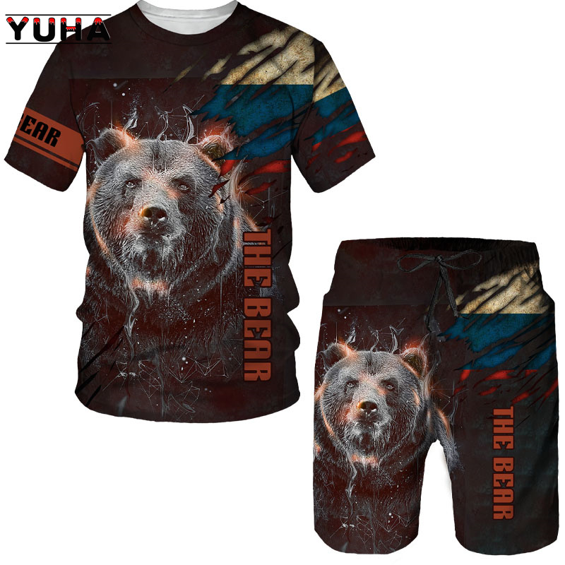 Summer Clothing Sets Women - Summer Bear 3D Printed Men's T-shirt