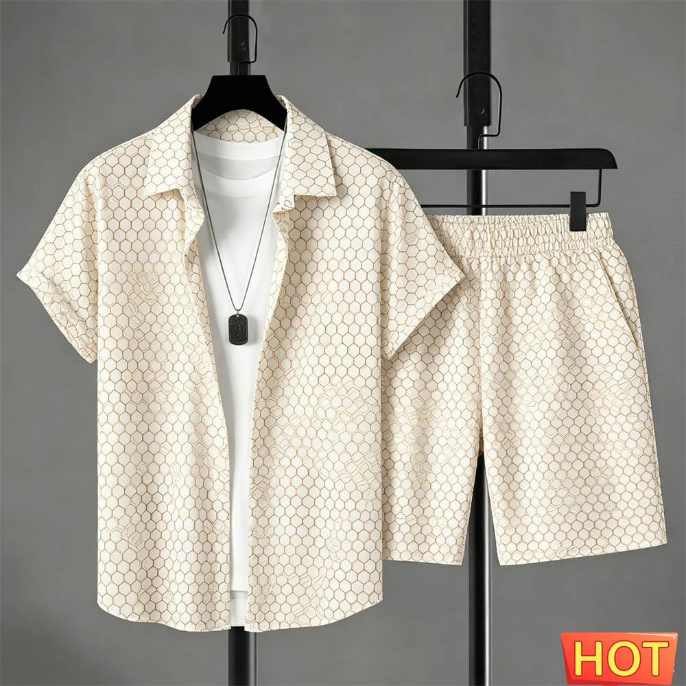Summer Clothing Beach - Summer Outfits Man Shirt Set Gradient