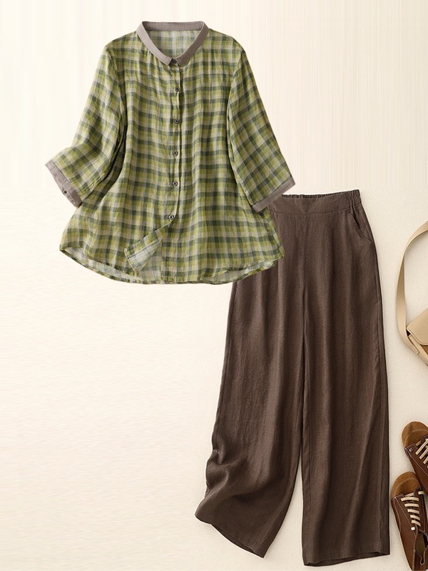 Summer Clothing Over 60 - Cotton Linen Set Summer Slim Fit