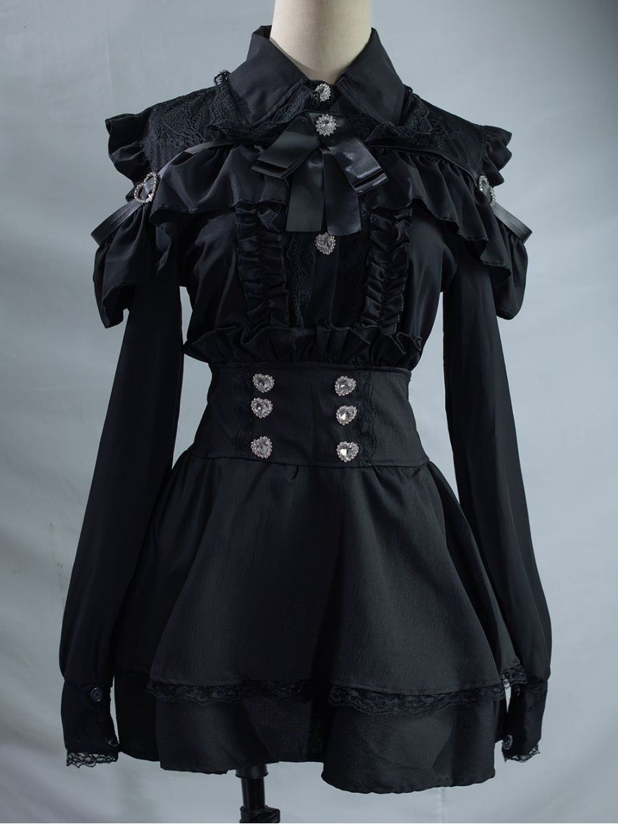 Off Shoulder Blouse - Subculture JK Uniform 2 Piece Set