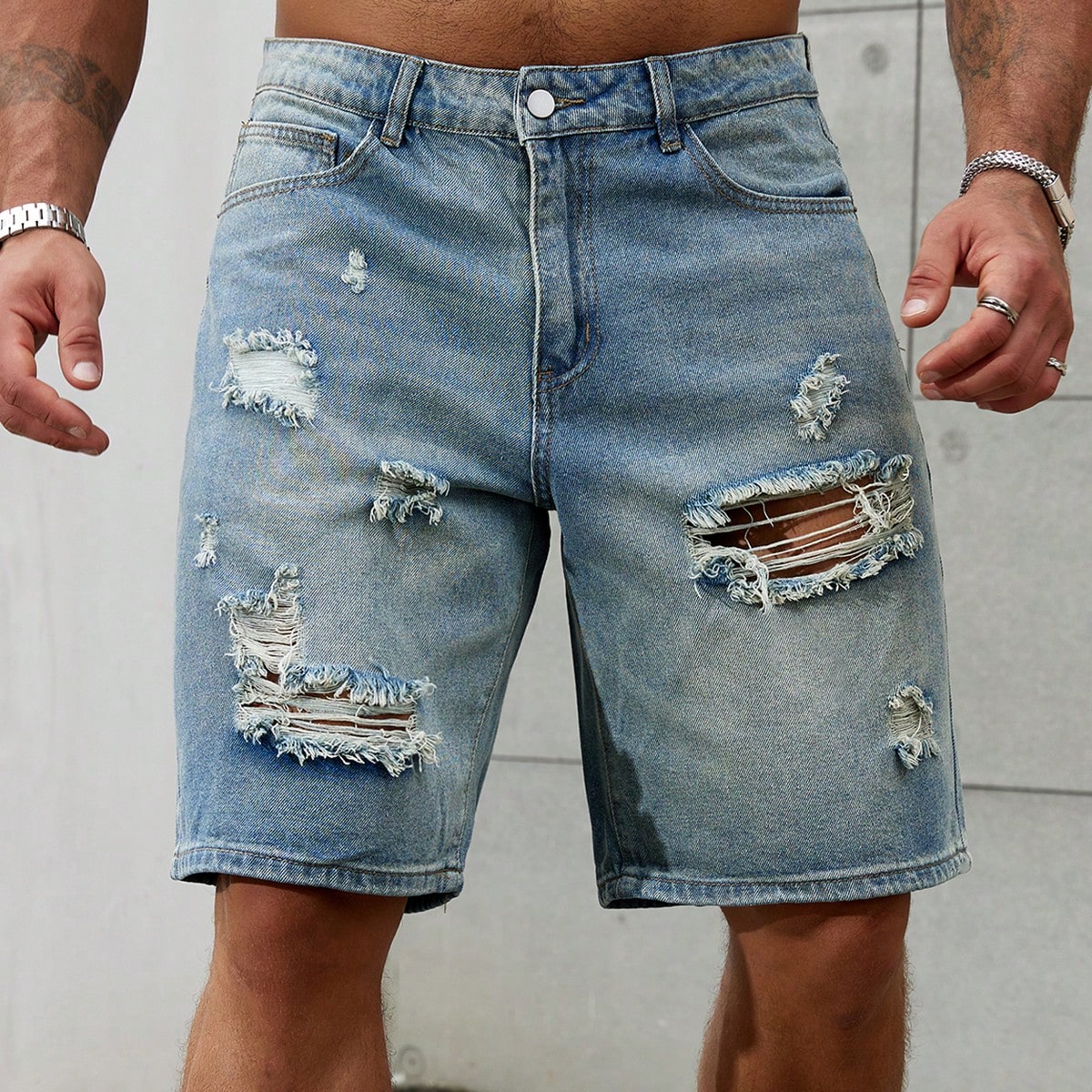 Summer Clothing Brands - New Fashion Mens Ripped Short Jeans