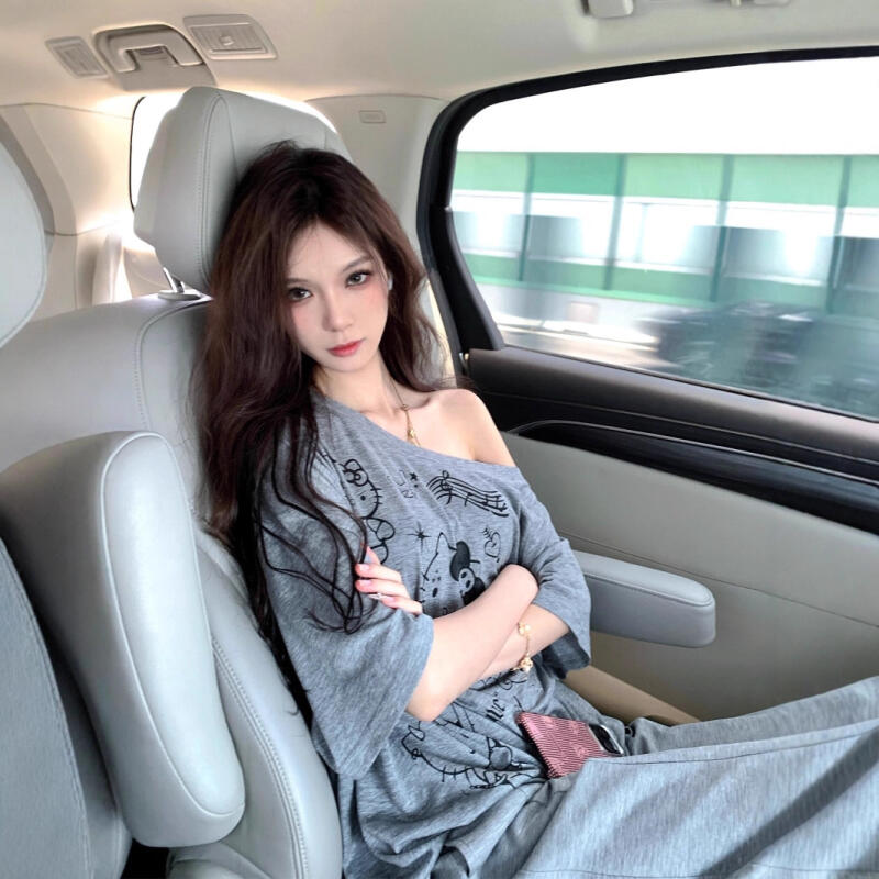 Off Shoulder Blouse - Sun Protection Blouse Hello Kitty Slanted