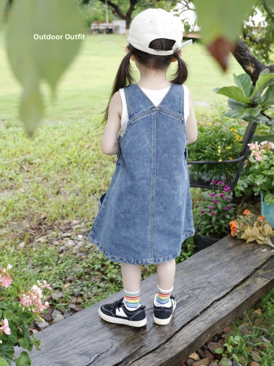 Girls Outdoor Camping Denim Ov - Vintage Summer Clothing Brand review and price