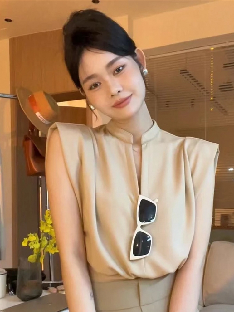 Retro Stand Collar Short Sleev - Summer Clothing Brands review and price