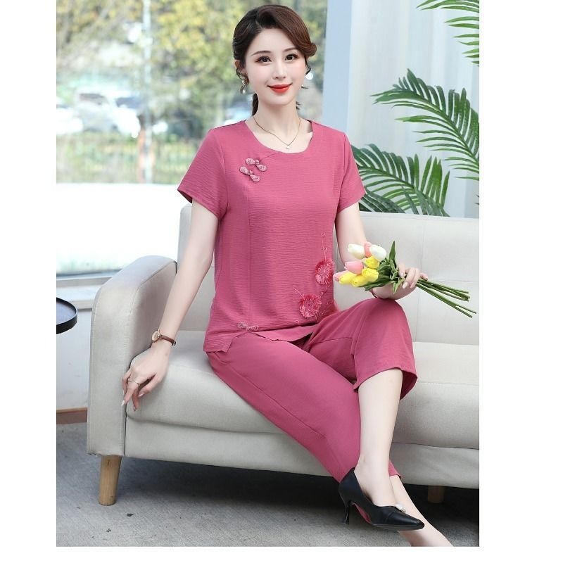 Summer Cotton Linen Short Slee - Summer Clothing Over 60 review and price