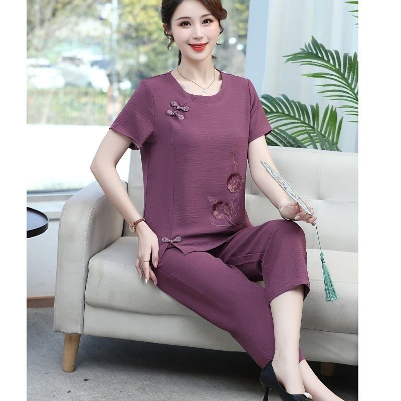Summer Cotton Linen Short Slee - Summer Clothing Over 60 review and price