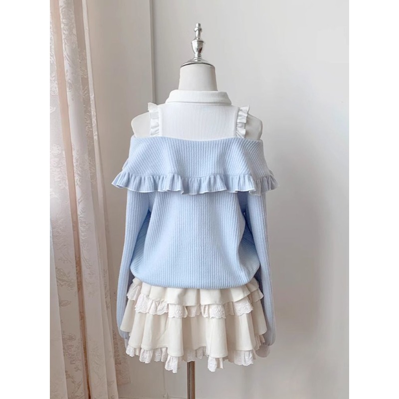 Kawaii Soft Girl Lolita 2 Piec - Off Shoulder Blouse review and price