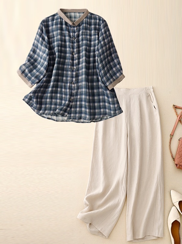 Cotton Linen Set Summer Slim F - Summer Clothing Over 60 review and price