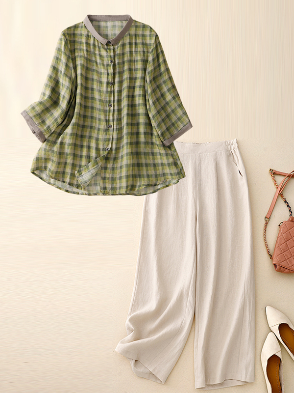 Cotton Linen Set Summer Slim F - Summer Clothing Over 60 review and price