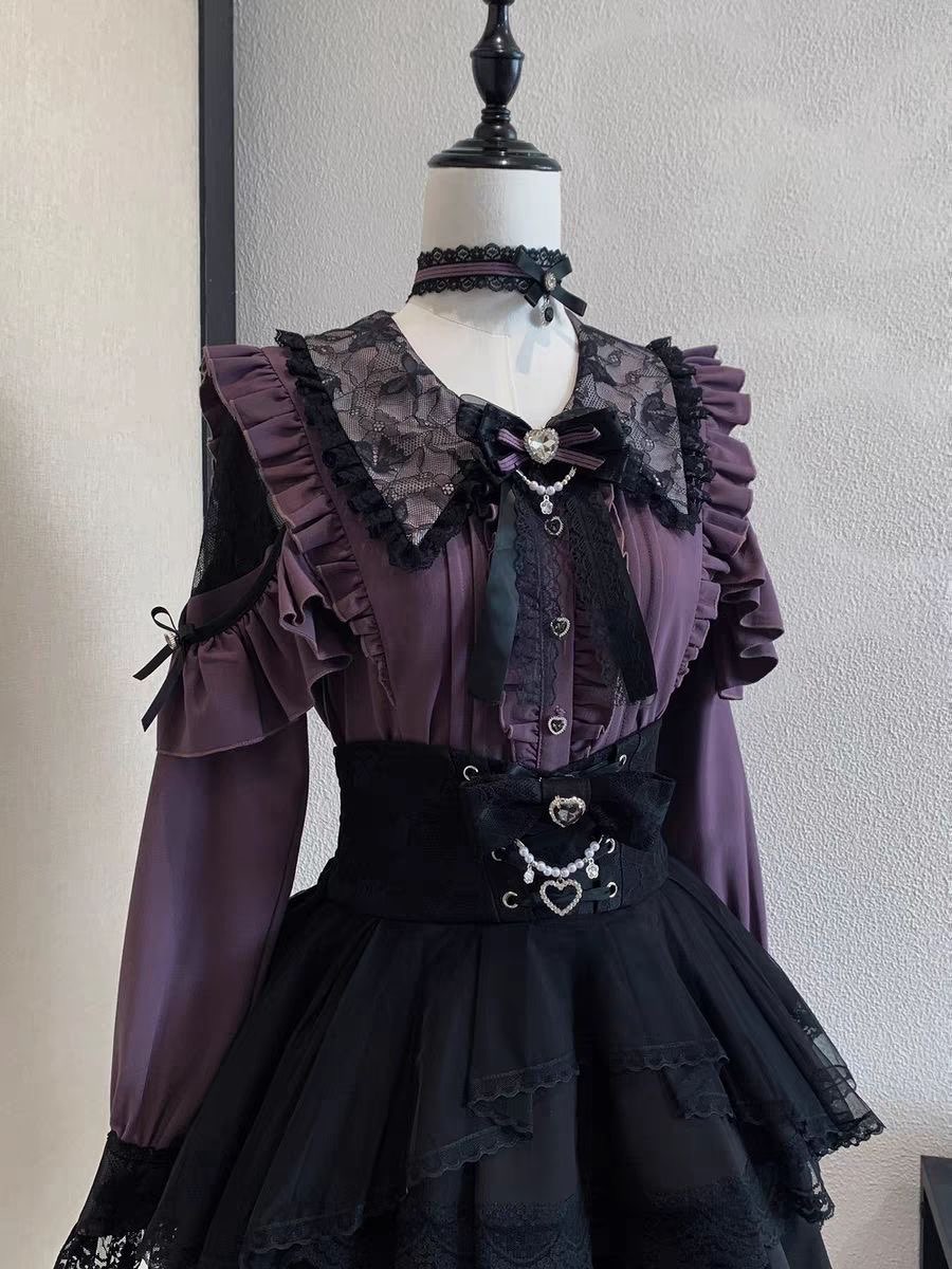 Harajuku Kawaii Skirt Sets Wom - Off Shoulder Blouse review and price
