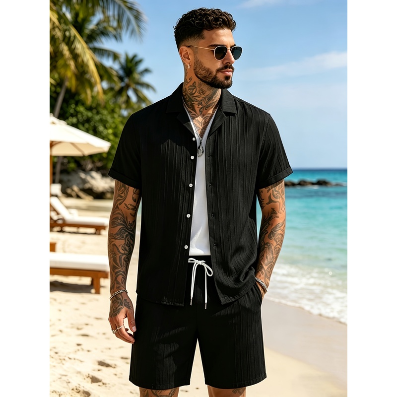 2Men's Summer Casual Suit Set， - Summer Clothing Beach review and price
