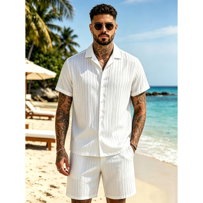 2Men's Summer Casual Suit Set， - Summer Clothing Beach review and price