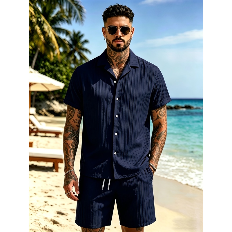 2Men's Summer Casual Suit Set， - Summer Clothing Beach review and price