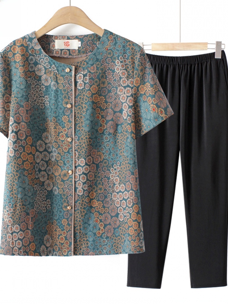 Grandma Style Short Sleeve Two - Summer Clothing Over 60 review and price
