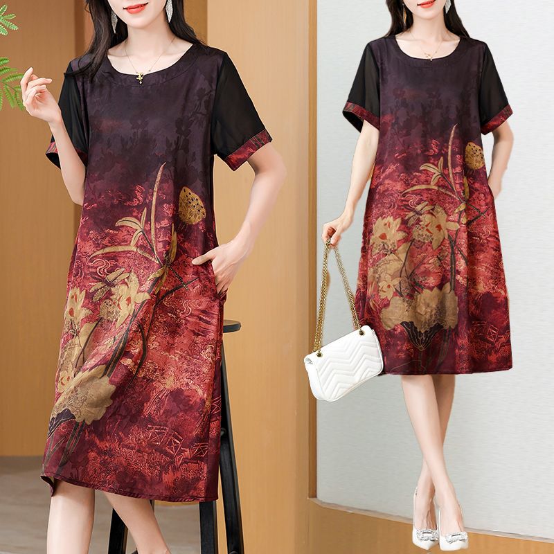 Elegant Mid-Length Printed Dre - Summer Clothing Over 60 review and price