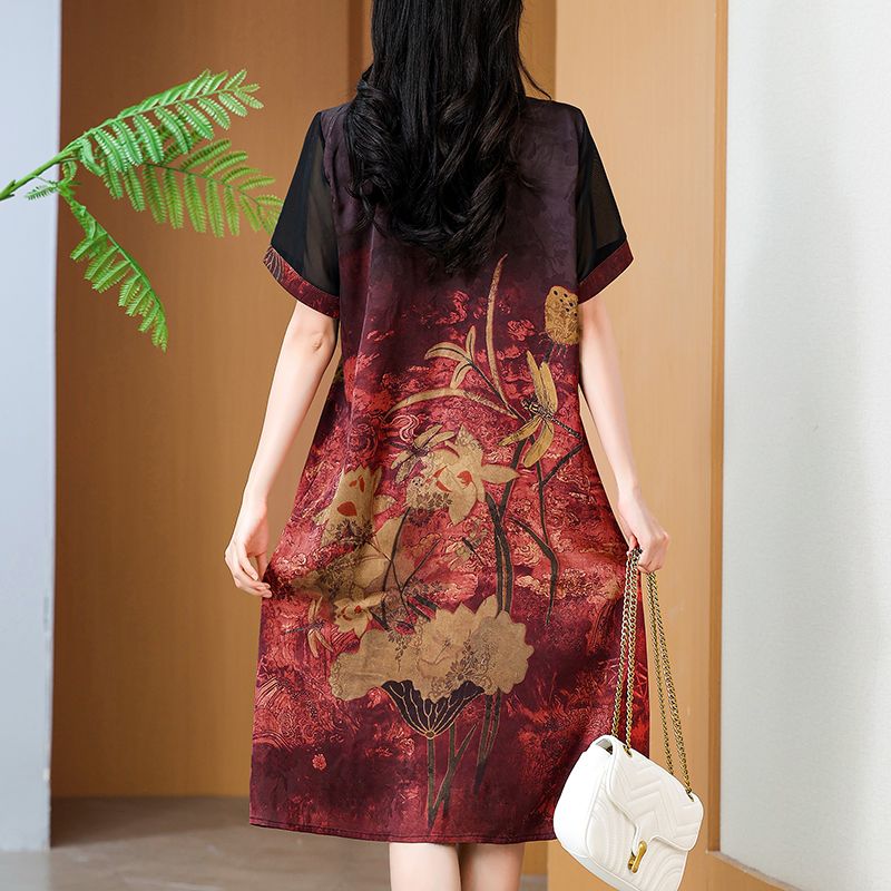 Elegant Mid-Length Printed Dre - Summer Clothing Over 60 review and price