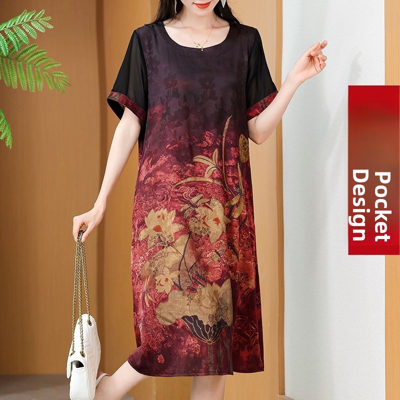 Elegant Mid-Length Printed Dre - Summer Clothing Over 60 review and price
