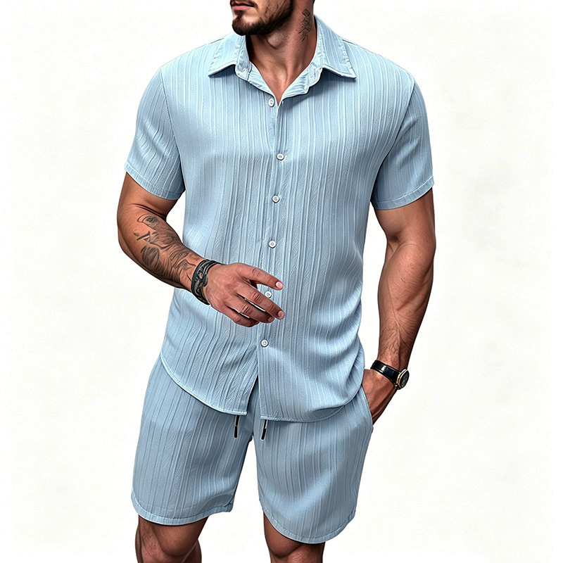 2026 New Men Vertical Wrinkle  - Summer Clothing Beach review and price