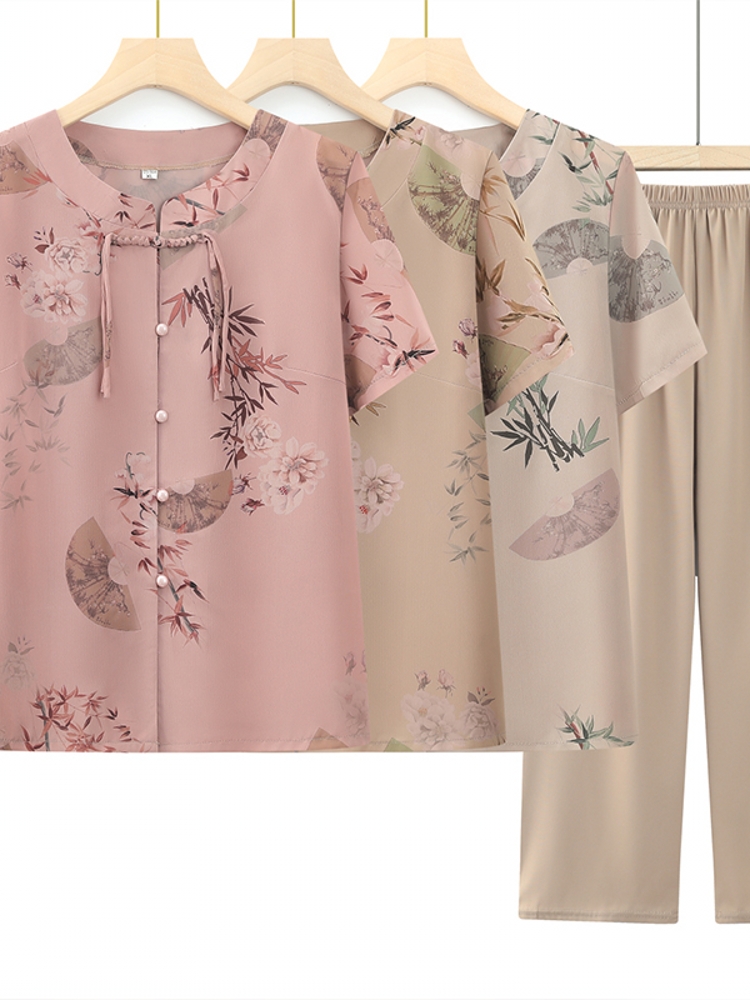 Fashionable Short Sleeve Two-P - Summer Clothing Over 60 review and price